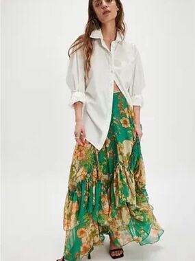 Free People Palermo Villa tiered Maxi Skirt